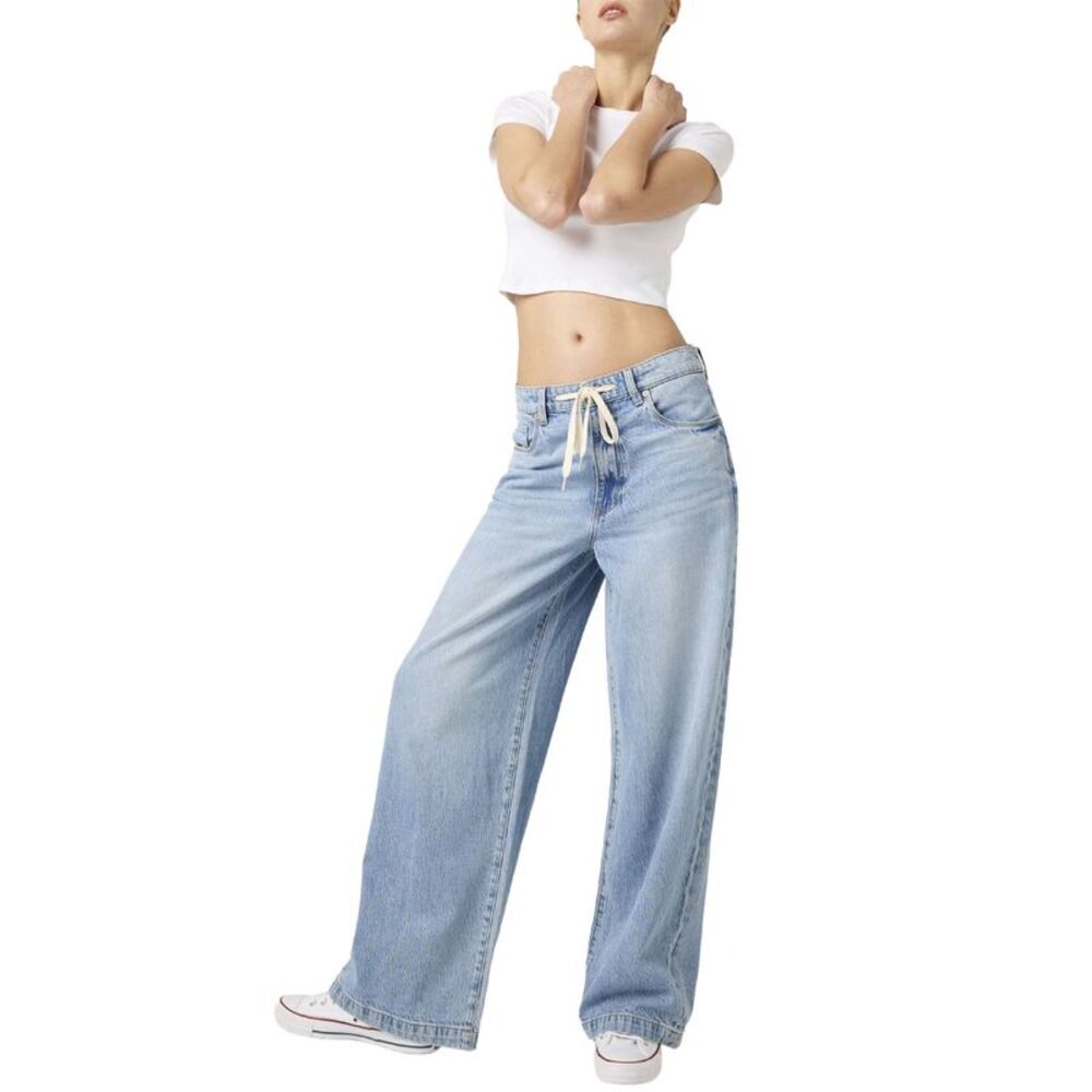 Blanknyc Womens Drawstring Wide Leg Jeans 28 Feeling Good - NWT